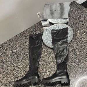 Azalea Wang Black Over the Knee Boots sock boots NWT 7